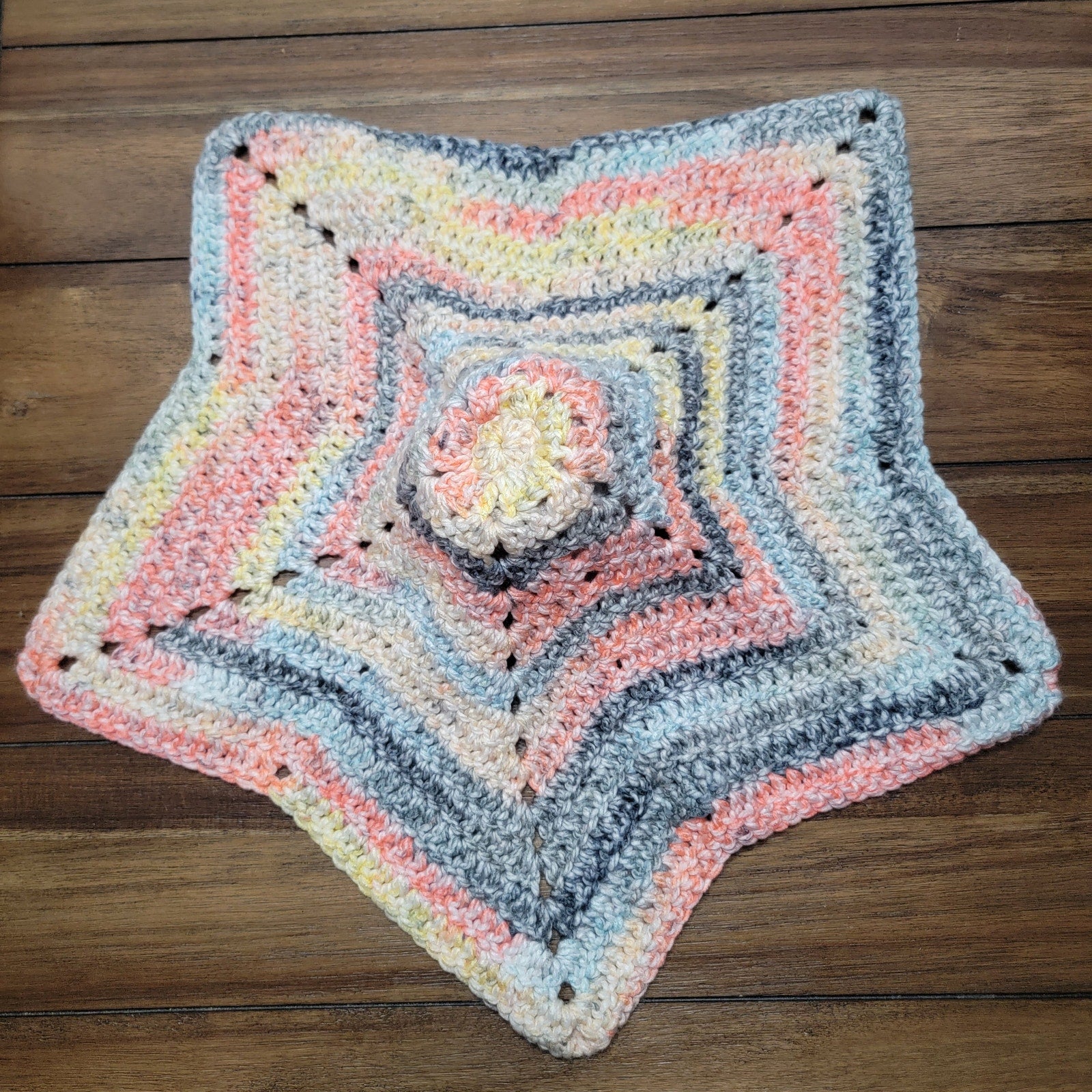 Handmade Crochet Sheep Infant Security Blanket / Lovey