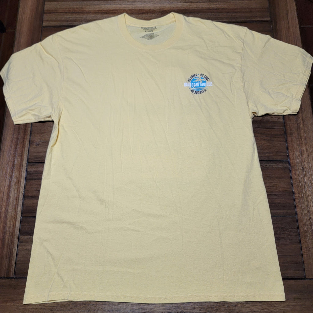 Margaritaville Destin Yellow Unisex Tee "No Shoes No Shirt No Problem" - Size XL