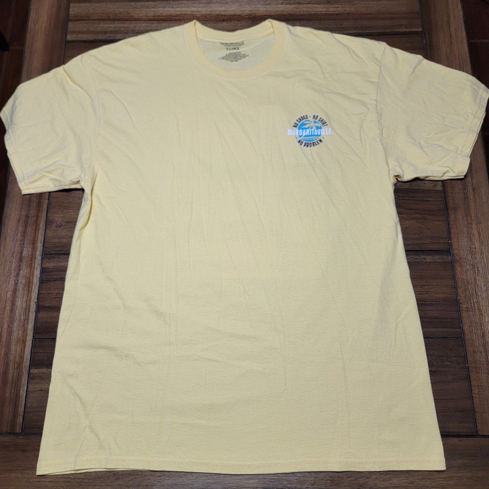 Margaritaville Destin Yellow Unisex Tee "No Shoes No Shirt No Problem" - Size XL