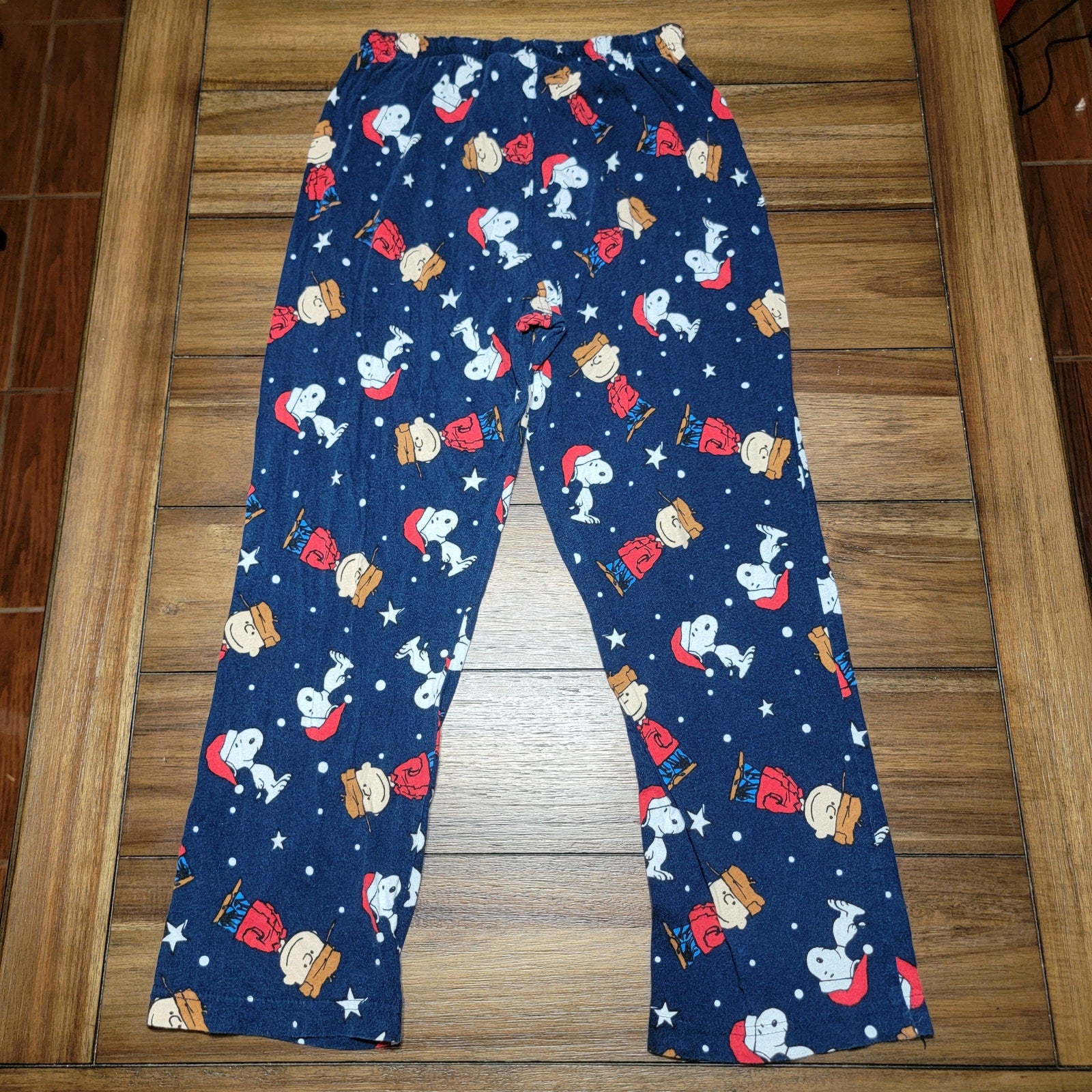 Peanuts Dark Blue Christmas Lounge PJ Pants Snoopy & Charlie Brown - Size Small