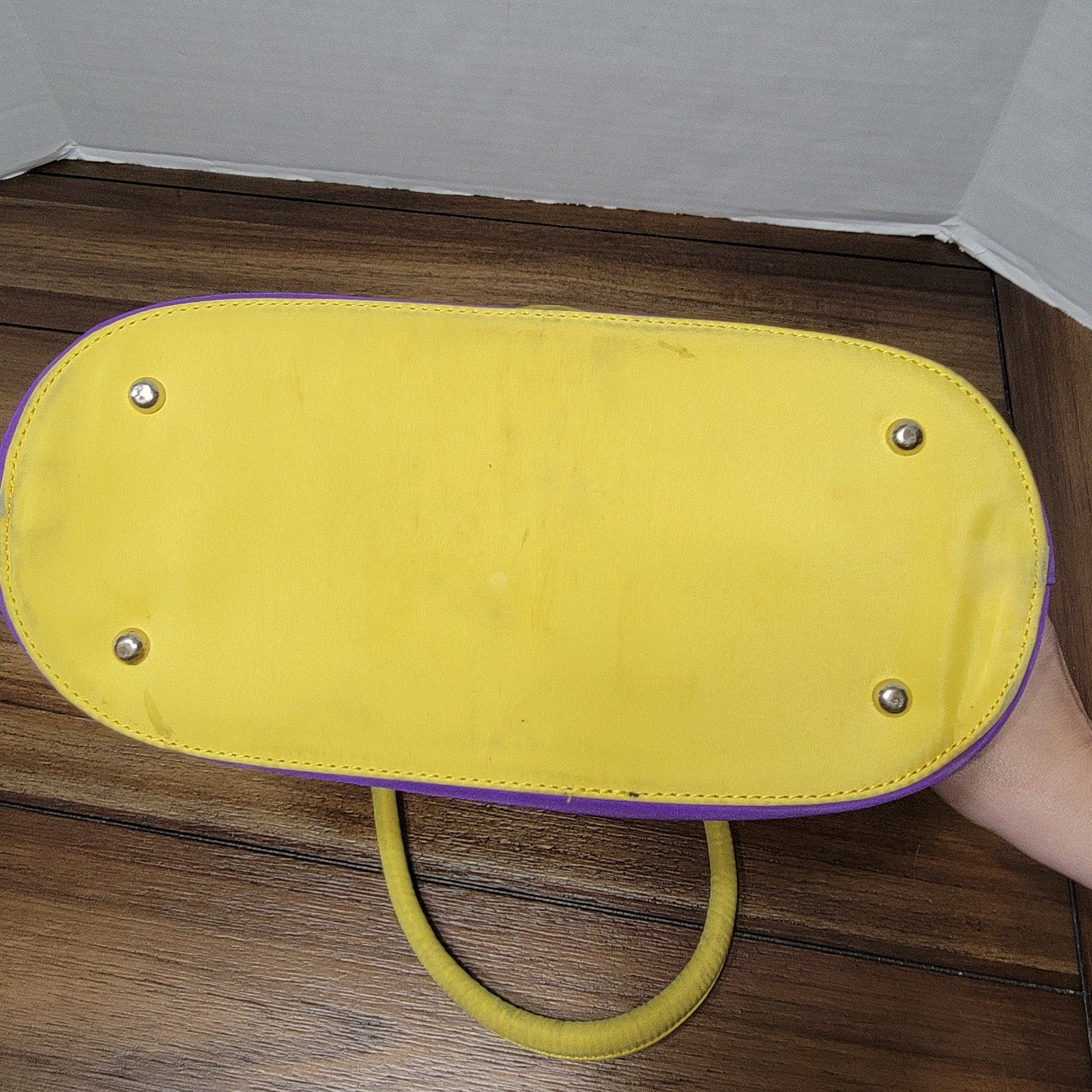 Sandol Purple & Yellow LSU Double Handle Purse