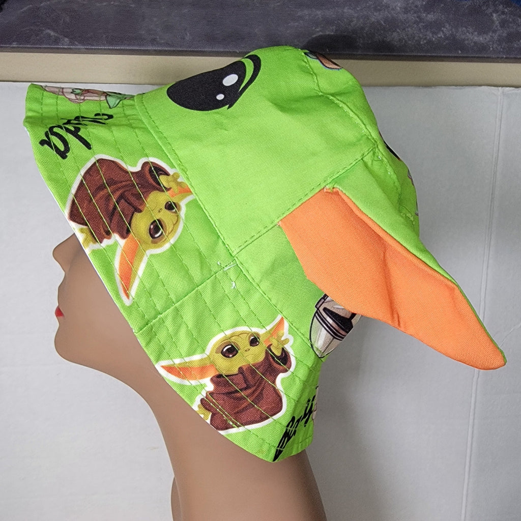 Star Wars Green Baby Yoda Adult Bucket Hat w/ Ears - NWOT