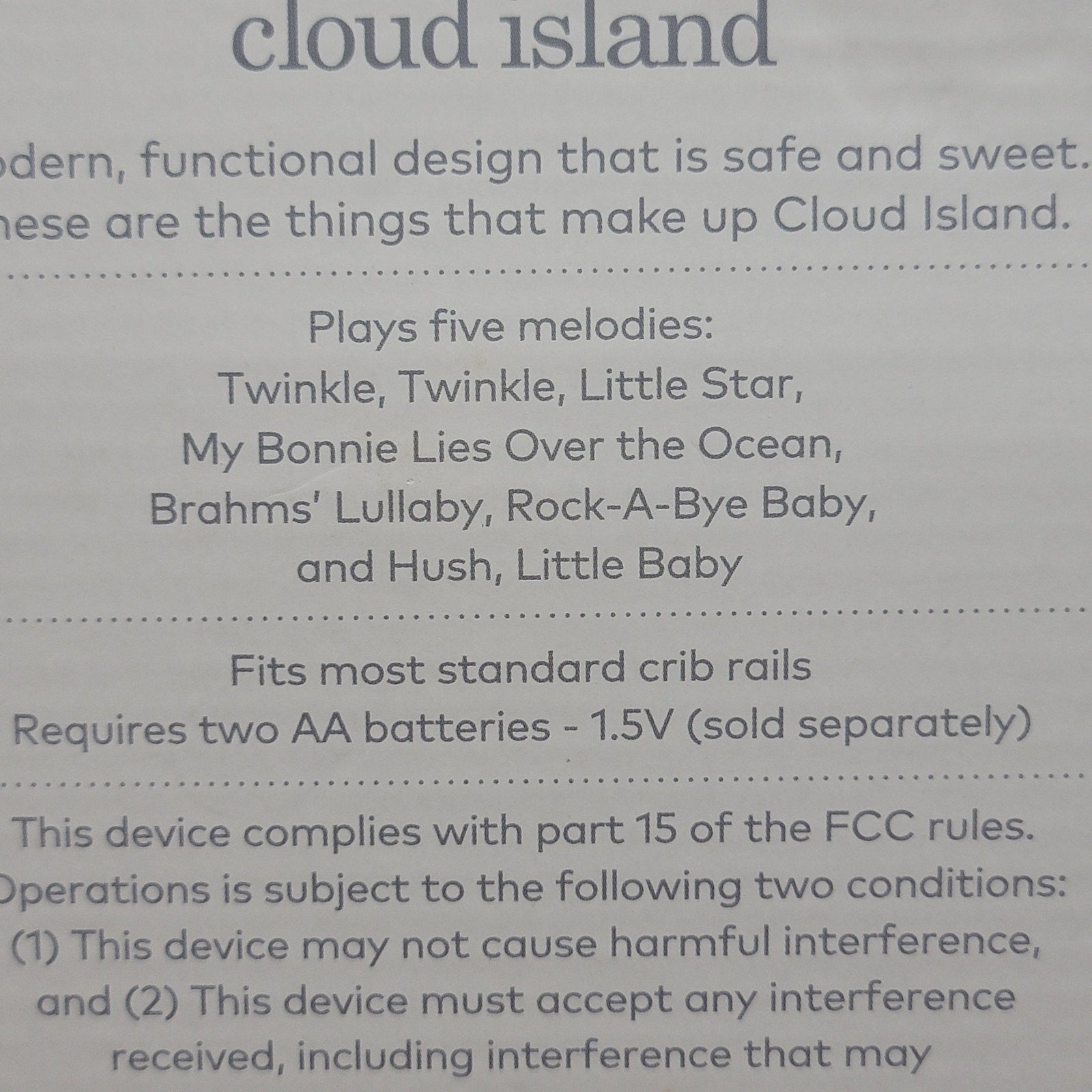 Cloud Island Musical & White Noise Crib Mobile - NEW