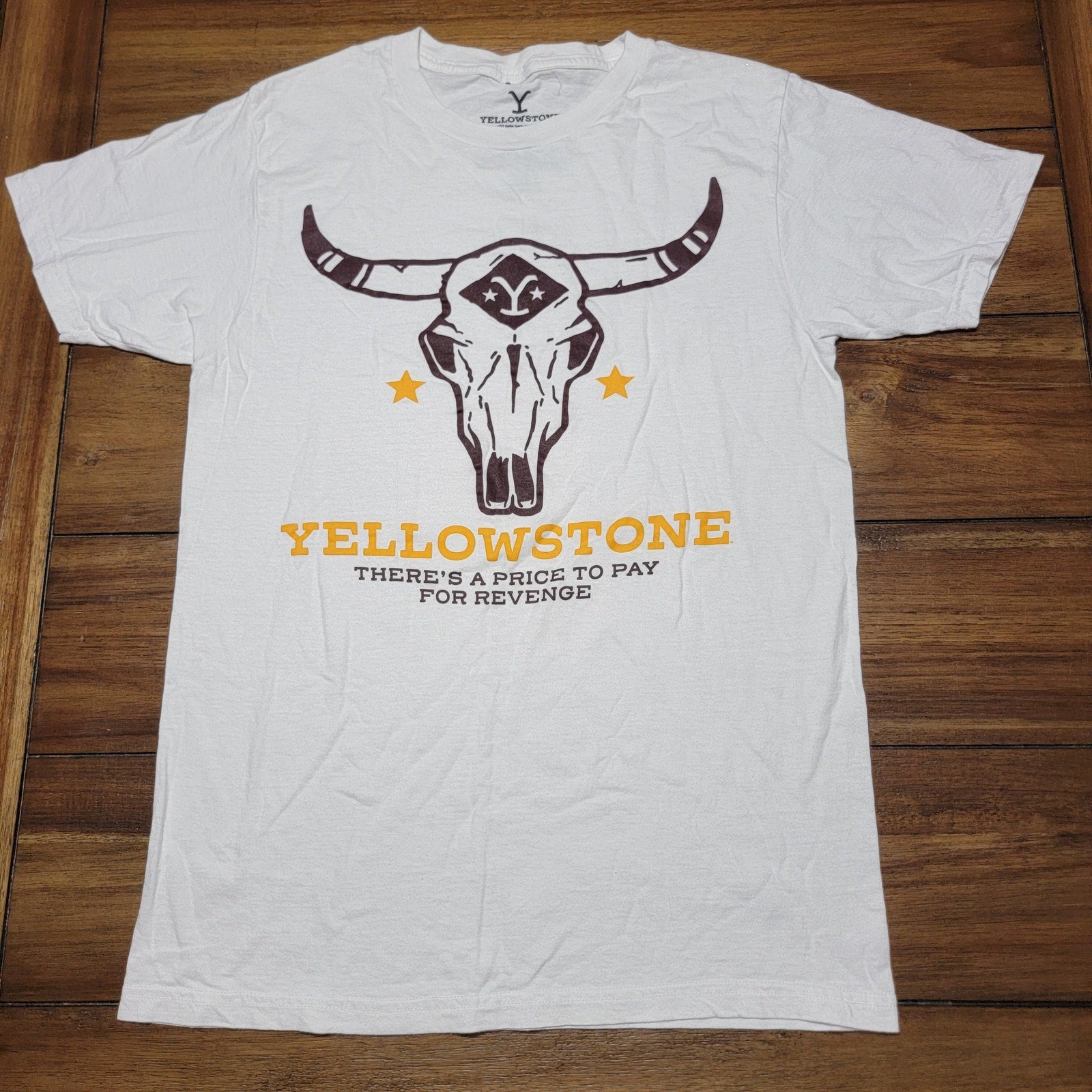 Yellowstone White Unisex Tee " There's A Price To Pay For Revenge" - Size Small