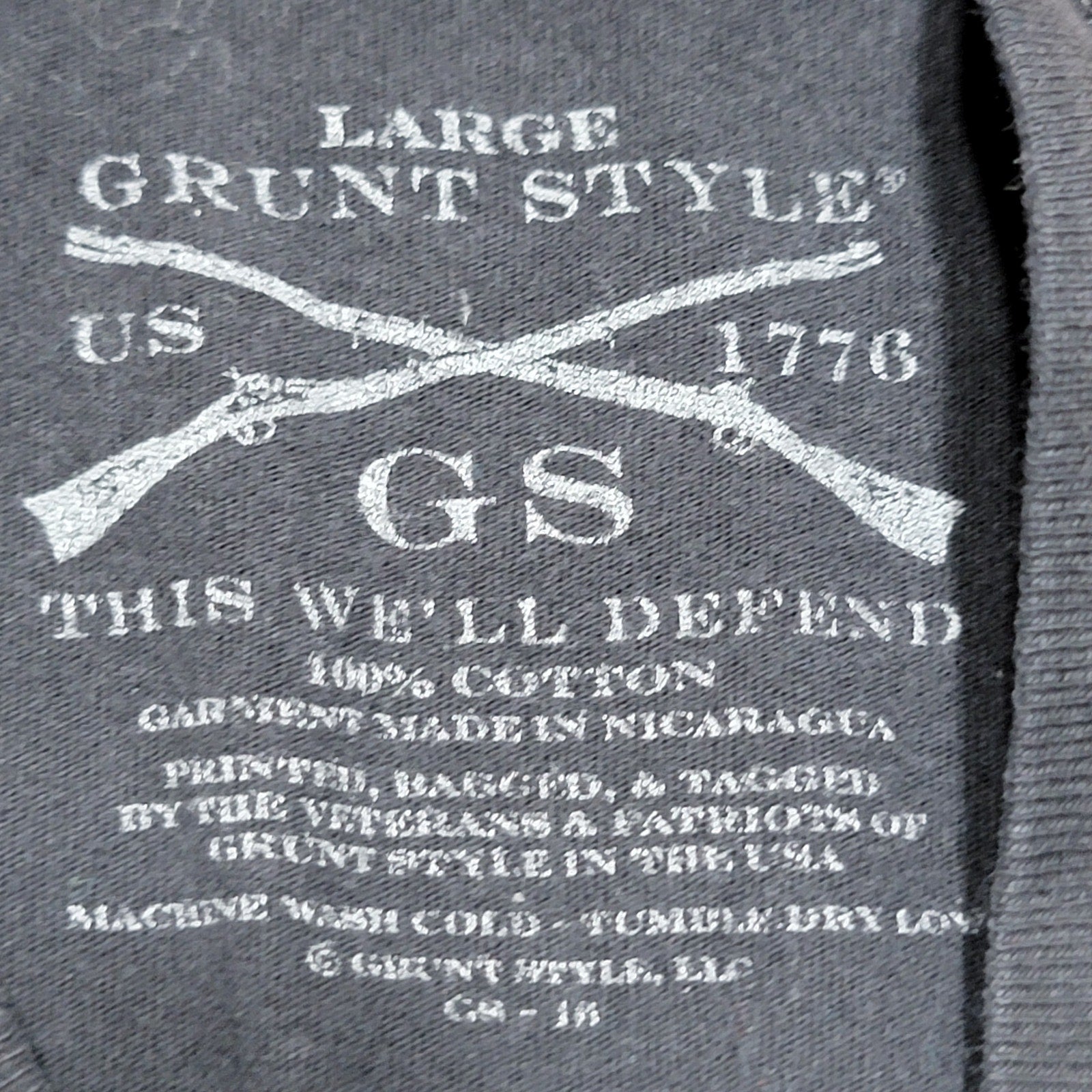 Grunt Style Black Unisex Tee Don't Tread On Me Snake - Size Large