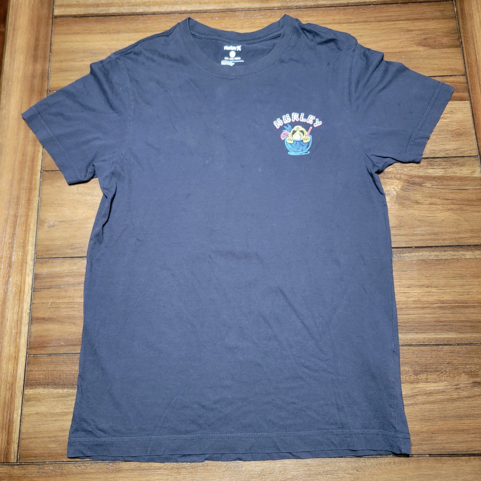 Hurley Black Tee "Dive Bar Fine Spirits" - Size Small