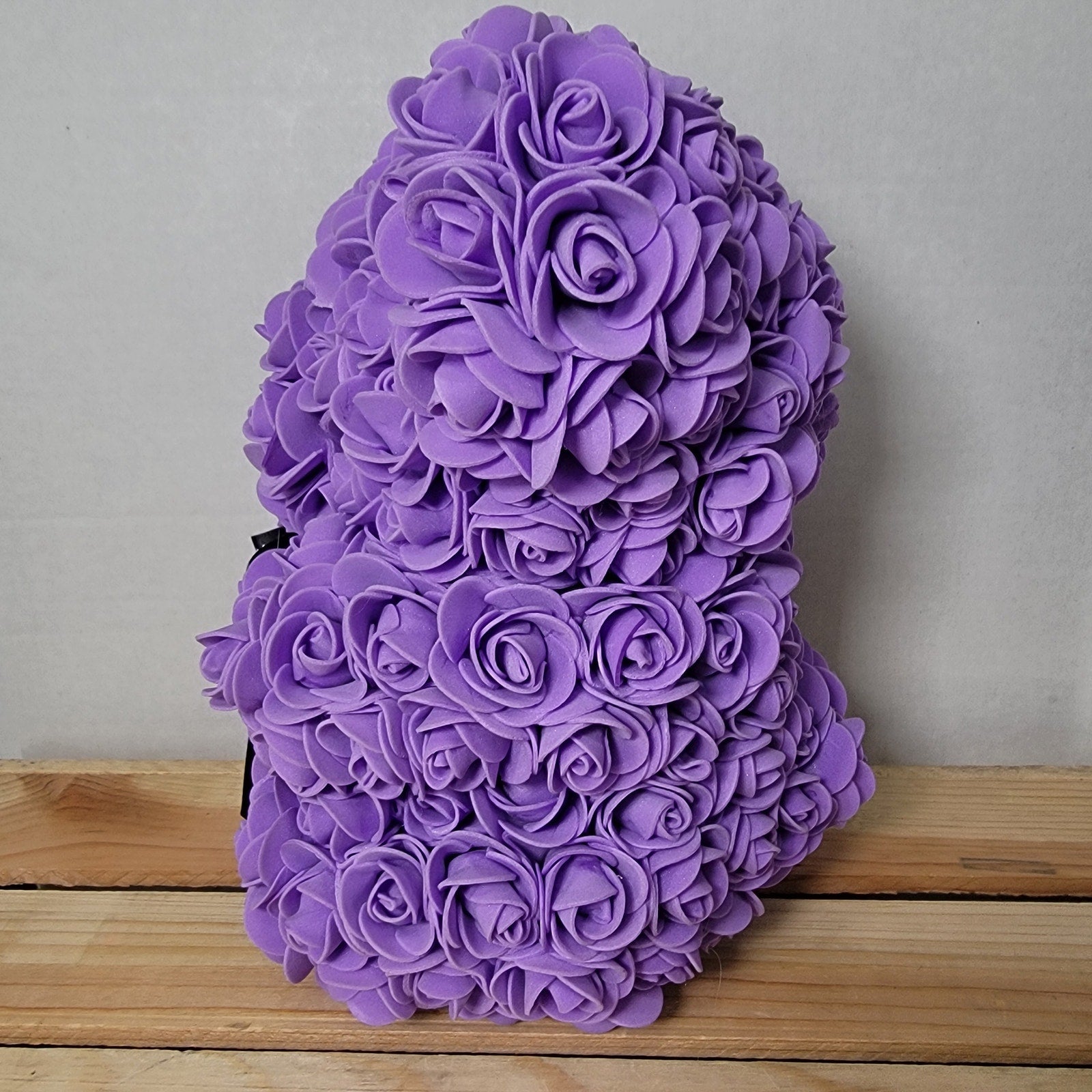 Purple Foam Rose Teddy Bear w/ "Just For You" Ribbon