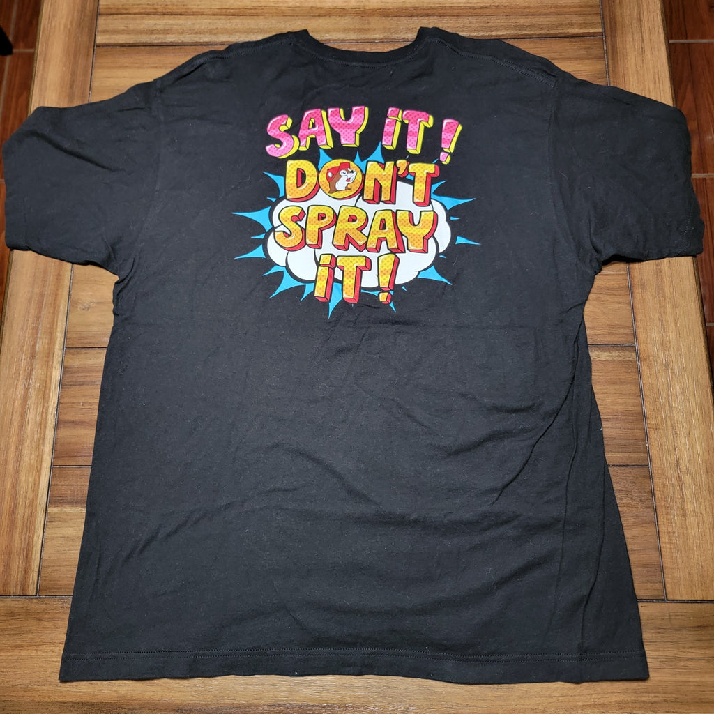 Buc-ee's Black Unisex Tee Mask "Say It Don't Spray It" - Size XL