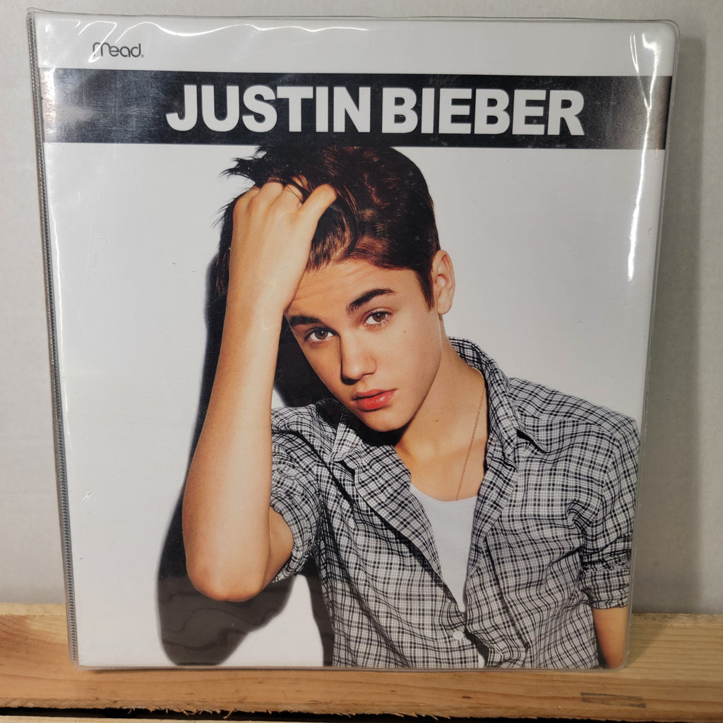 Justin Bieber White 1.5" Binder w/ Spiral Notebook