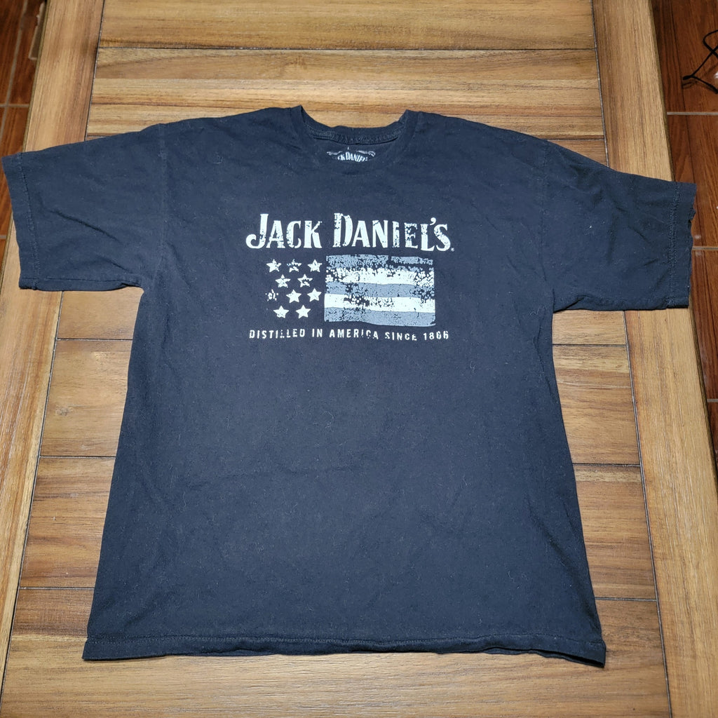 Jack Daniels Unisex Tee American Flag "Distilled In America.." - Size Large