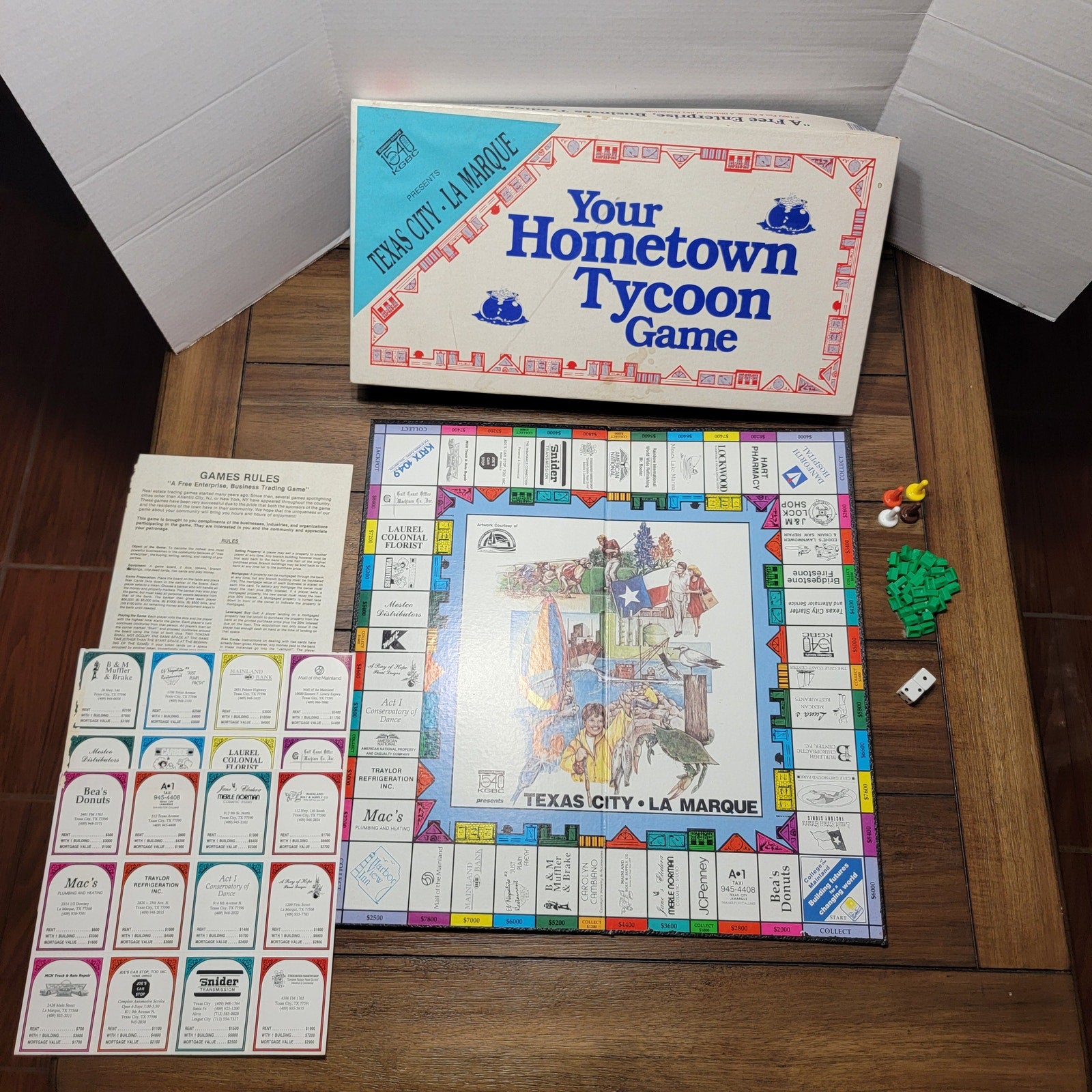 VINTAGE Texas City / La Marque (Texas) Board Game: Your Hometown Tycoon Game