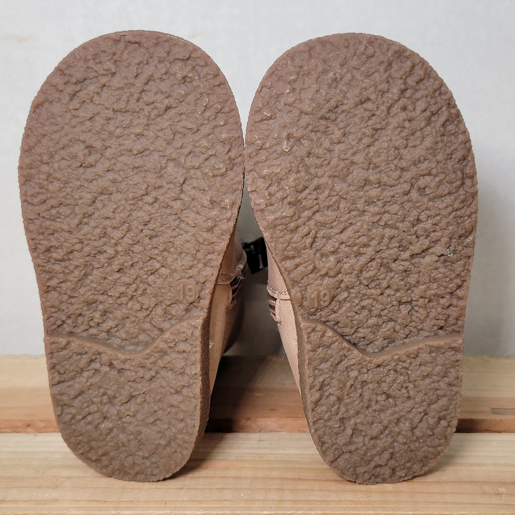 Unbranded Faux Suede Toddler Tan Western Boots w/ Side Zip - Size 7 (toddler)
