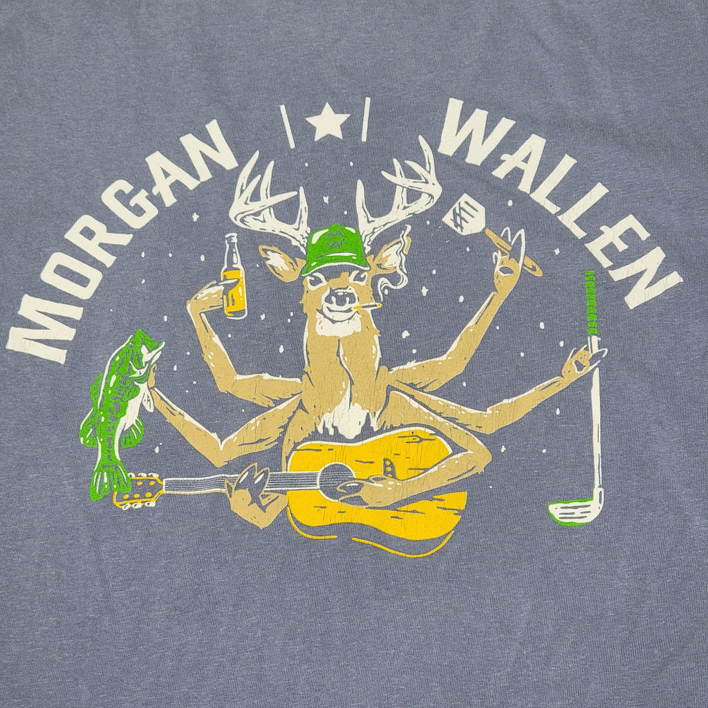 Morgan Wallen Blue Unisex Tee Multi Deer - Size XL