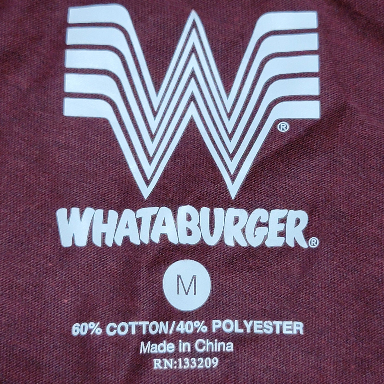 Whataburger Burgundy Unisex Tee "Since 1950" - Size Medium NWT