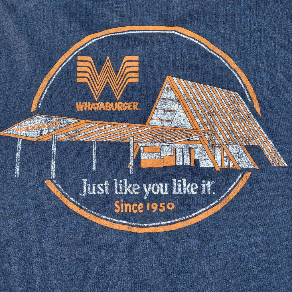 Whataburger Dark Blue Unisex Tee Restaurant "Just Like You Like It" -Size Medium