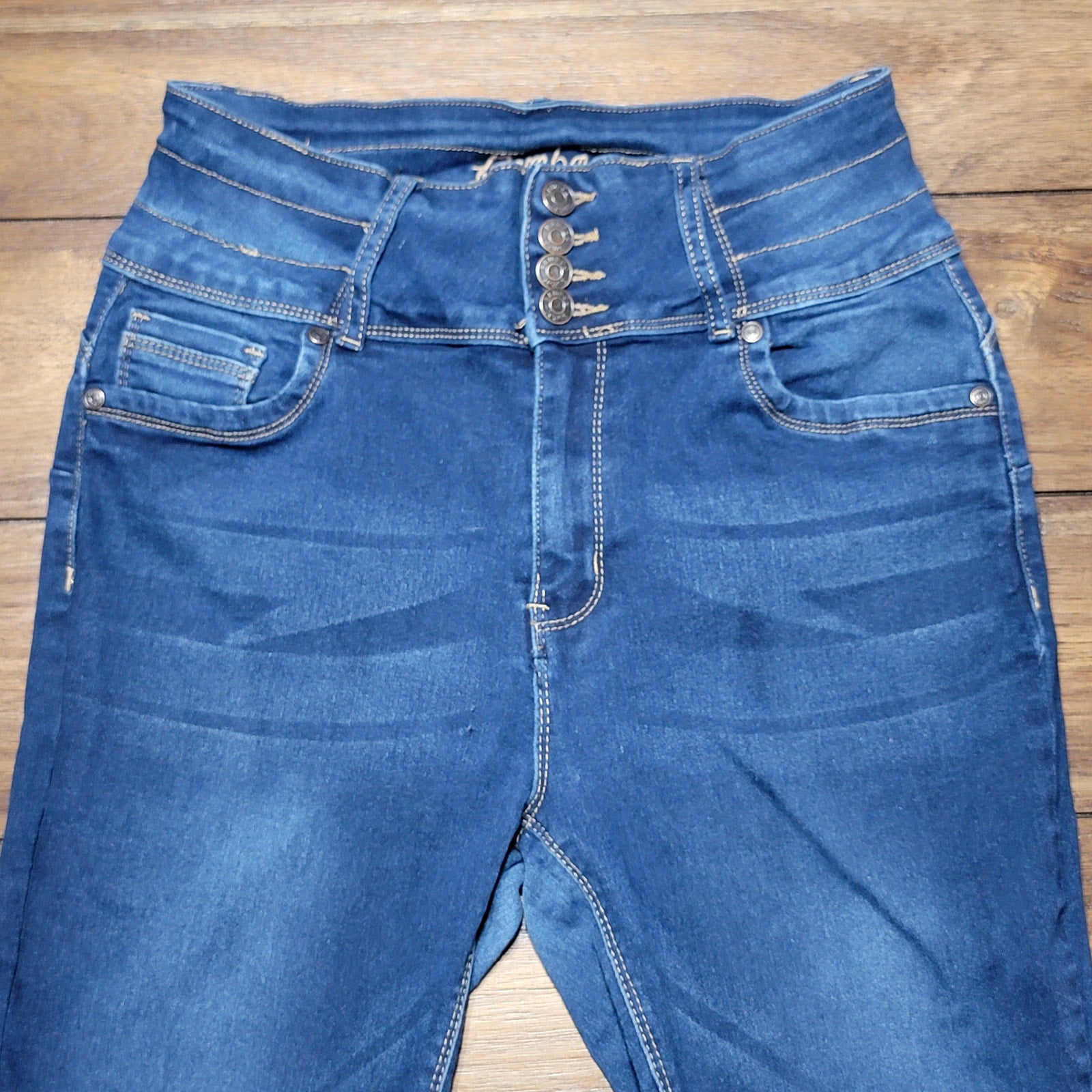 Bamboo Jeans Dark Wash Hi-Rise Denim Jeans - Size Junior 15