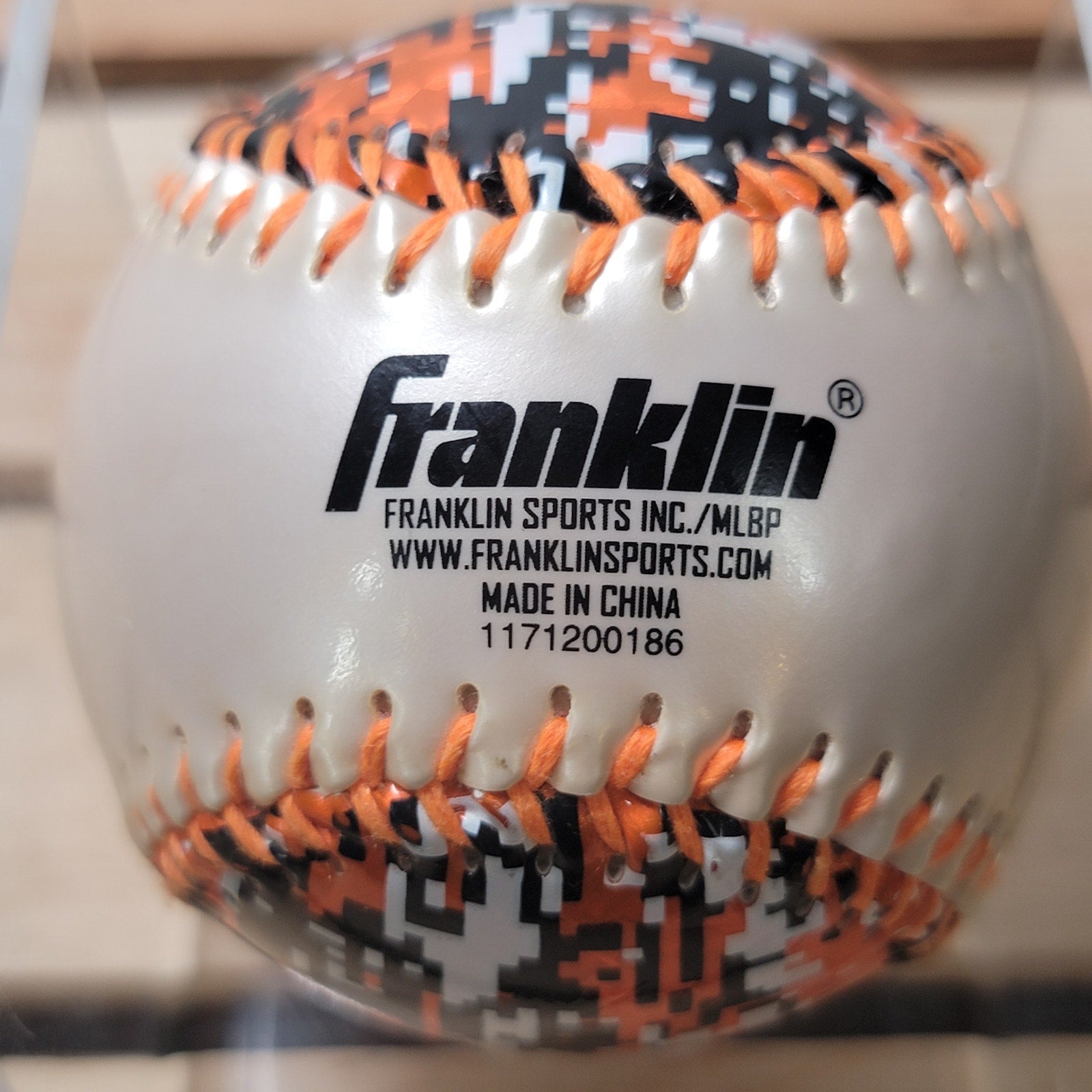 Franklin Soft Strike Orange & Black Camo Chrome Indoor / Outdoor Baseball