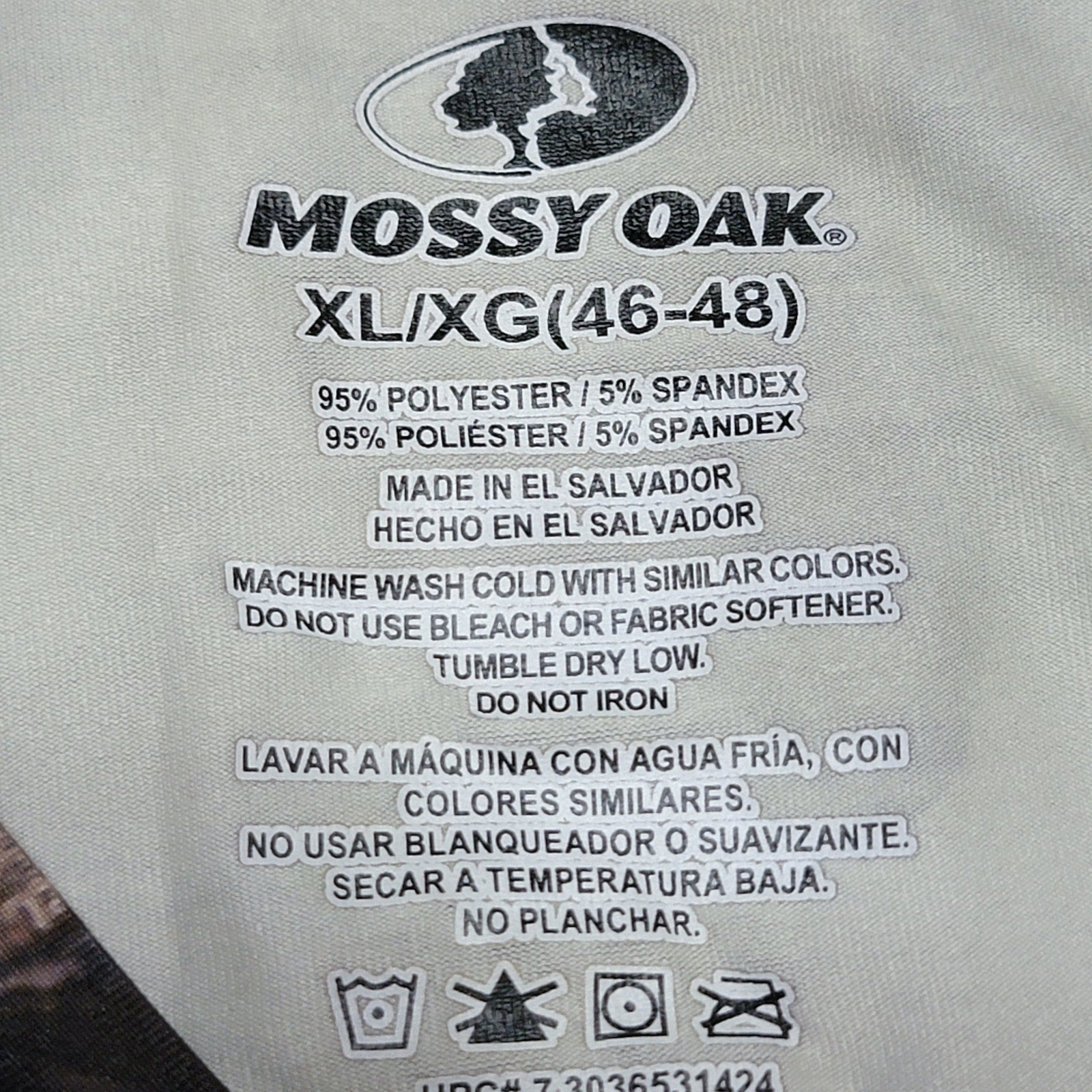 Mossy Oak Insect Repellent Flex Fabric Green Camo Shirt - Size XL (46-48) NWT