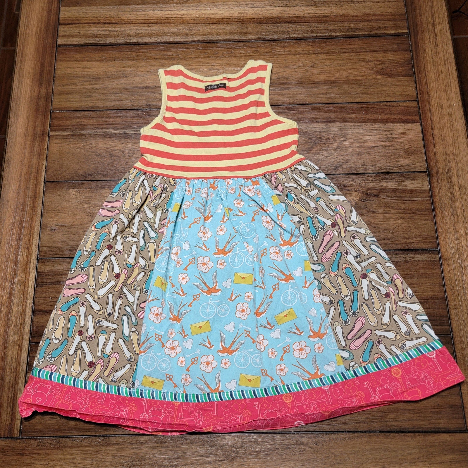 Matilda Jane Girls "Ode To Shoes" Summer Tank Dress - Size 8