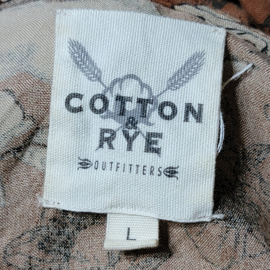 Cotton & Rye Full Button Front Dress w/ Flowers & Running Jackalopes - Large
