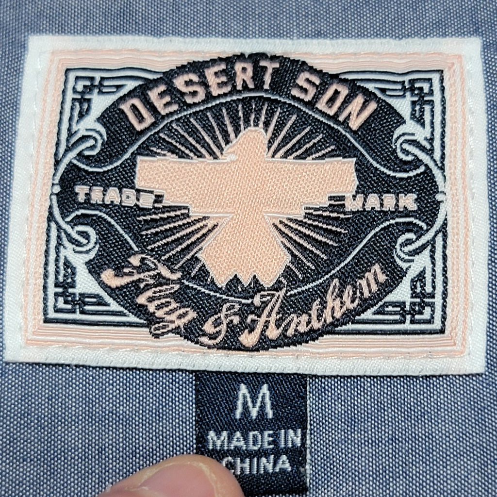Desert Son Flag & Anthem Ladies Peach Plaid Pearl Snap Western Shirt - Medium