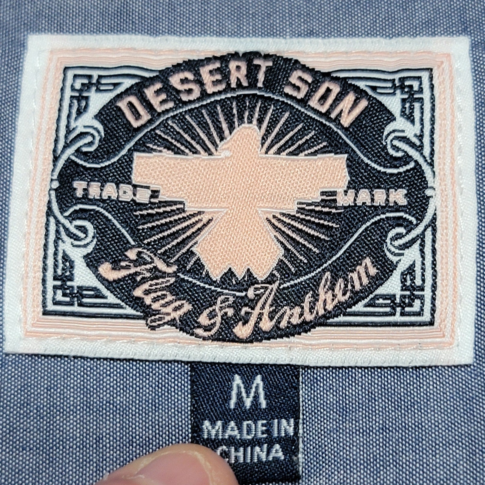 Desert Son Flag & Anthem Ladies Peach Plaid Pearl Snap Western Shirt - Medium