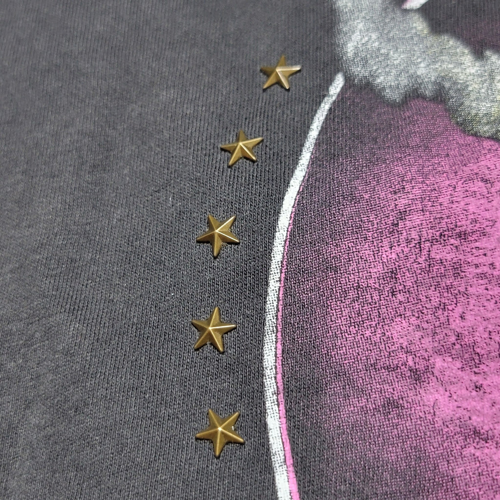 David Bowie Black Tee Diamond Dogs Style w/ Star Studs - Size Small