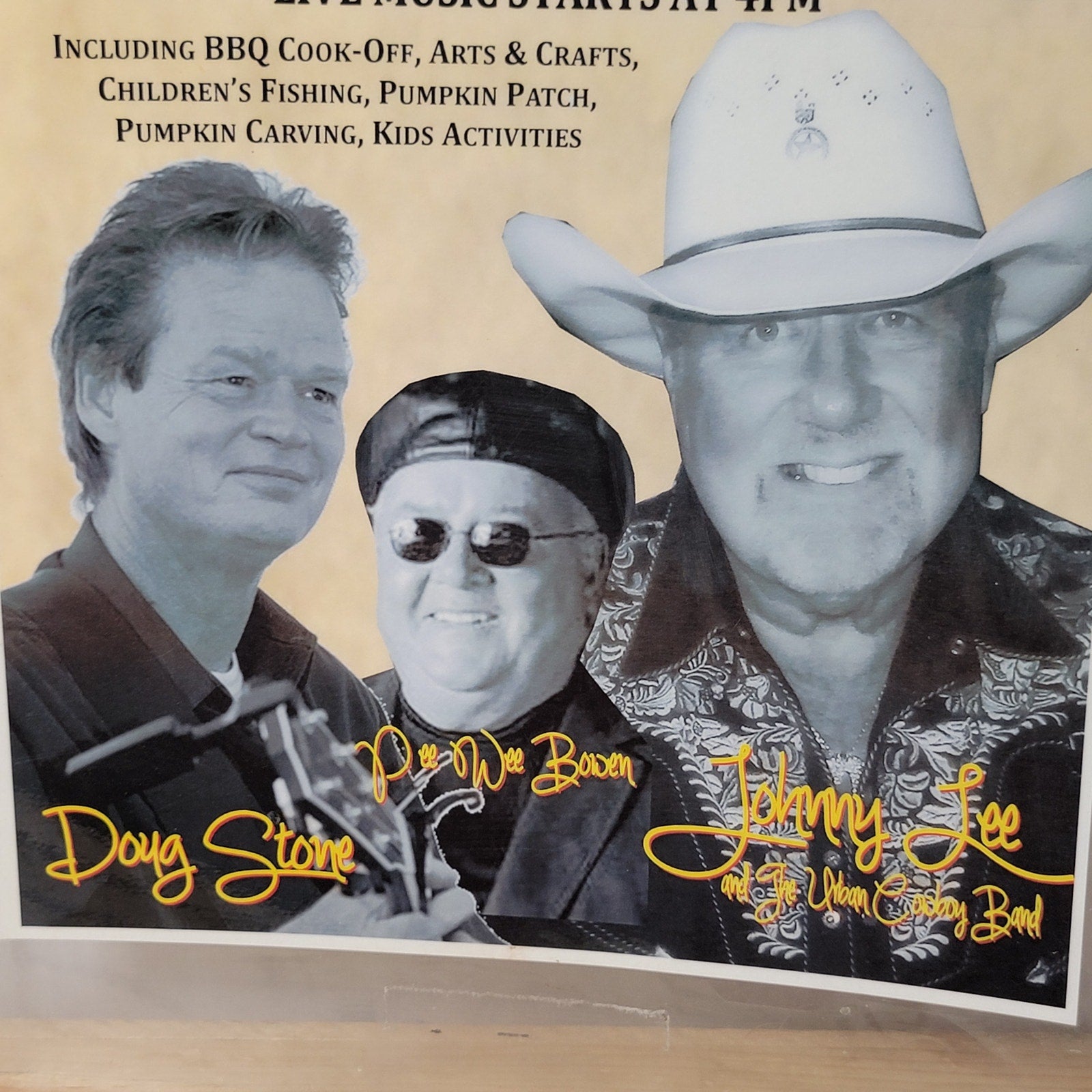2013 Bayou Fest Laminated Poster w/ Doug Stone, Pee Wee Bowen & Johnny Lee