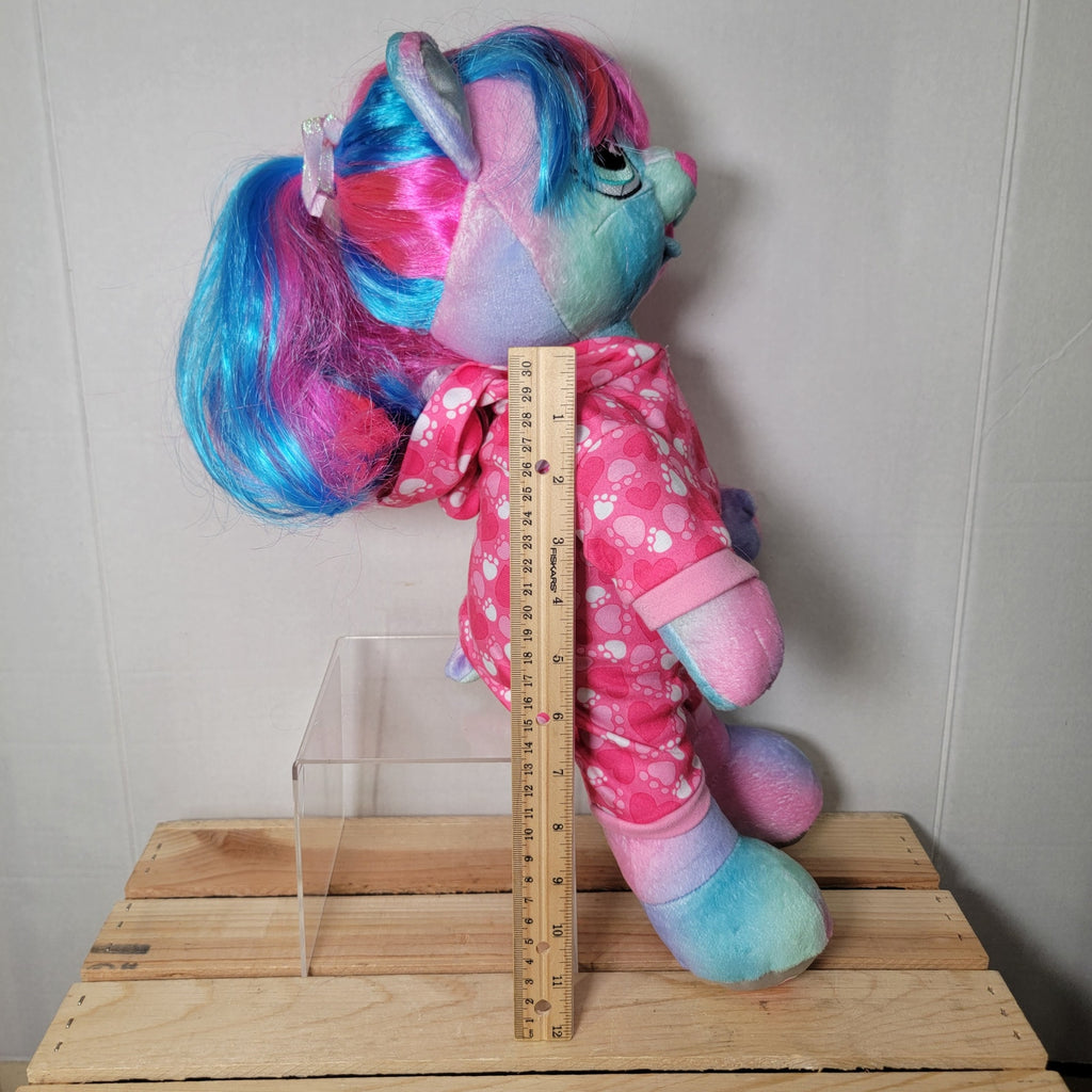 Build A Bear Honey Girls Viv Bear Plush in Pink Paw Pajamas