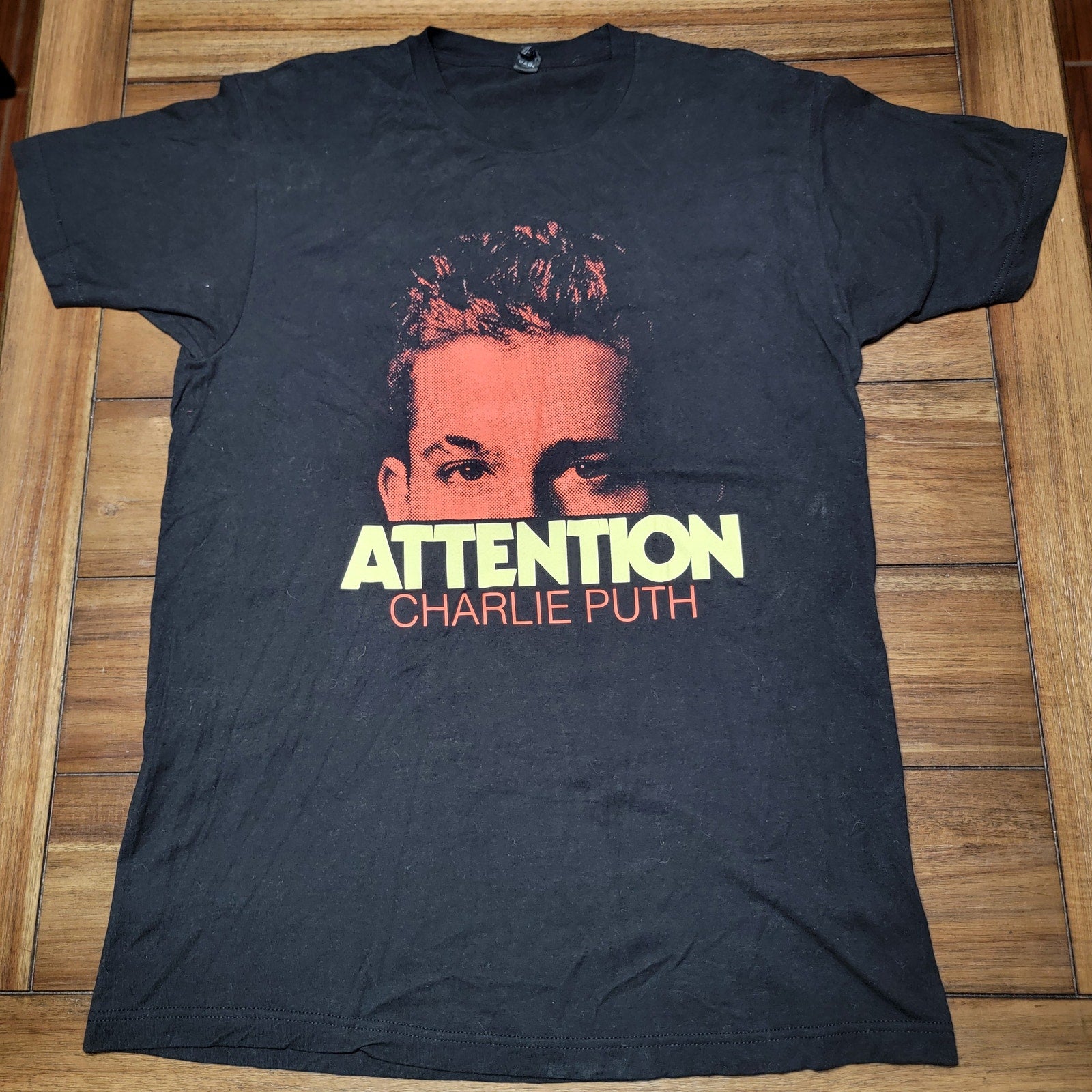 Charlie Puth Black Unisex Tee (Tultex) "Attention" - Size Large