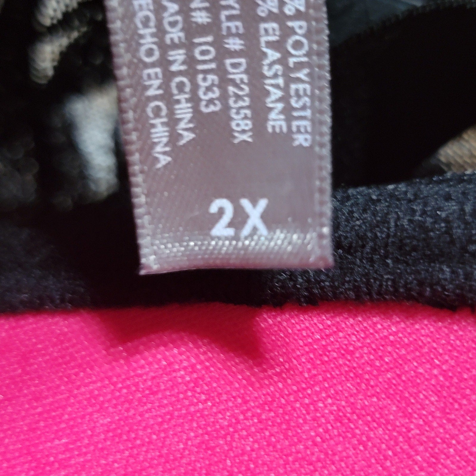 Daisy Fuentes Pink & Black Lace Sheer Babydoll Lingerie - Size 2X