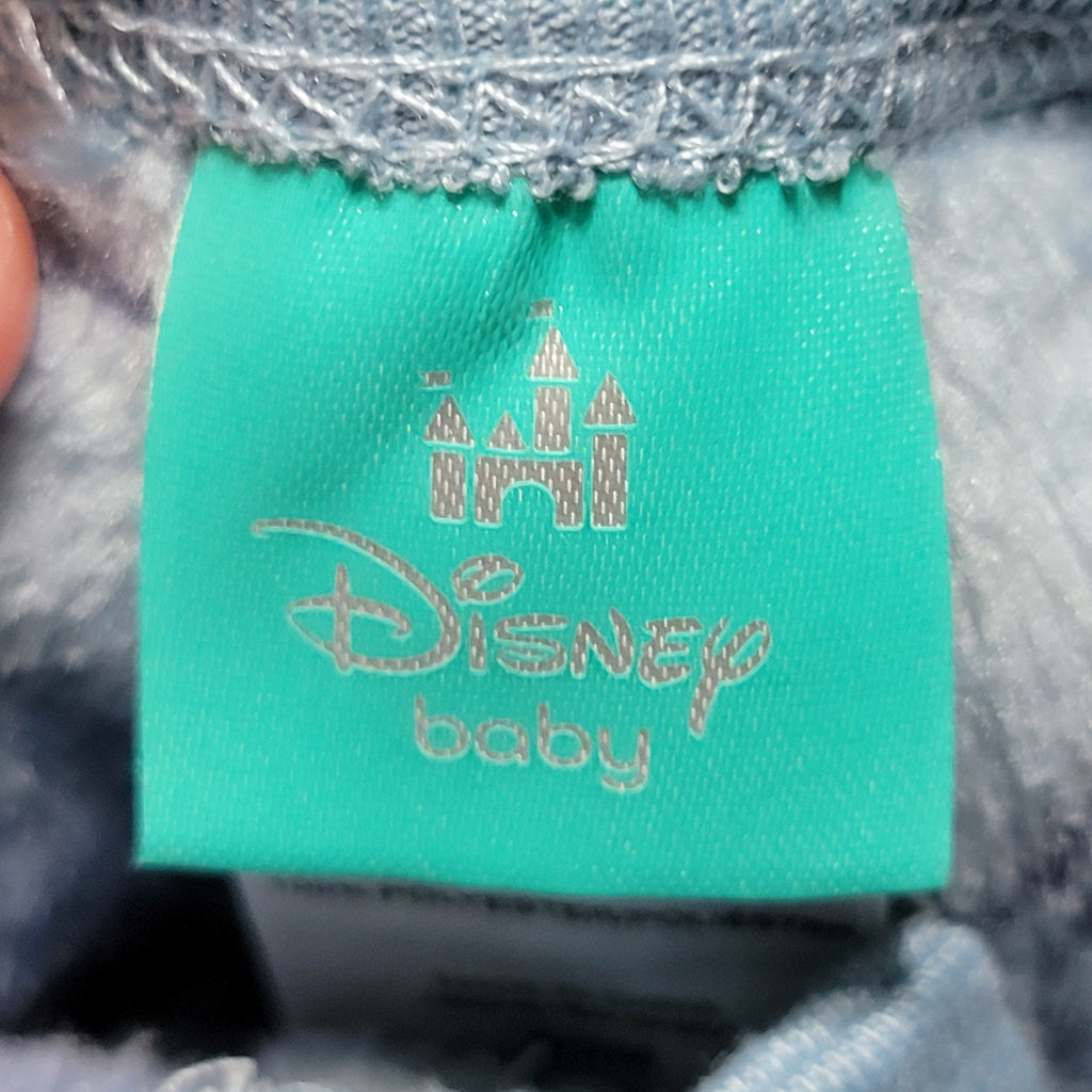 Disney Baby Infant Blue Sherpa Footed Coverall Mickey Heads - Size 6/9M