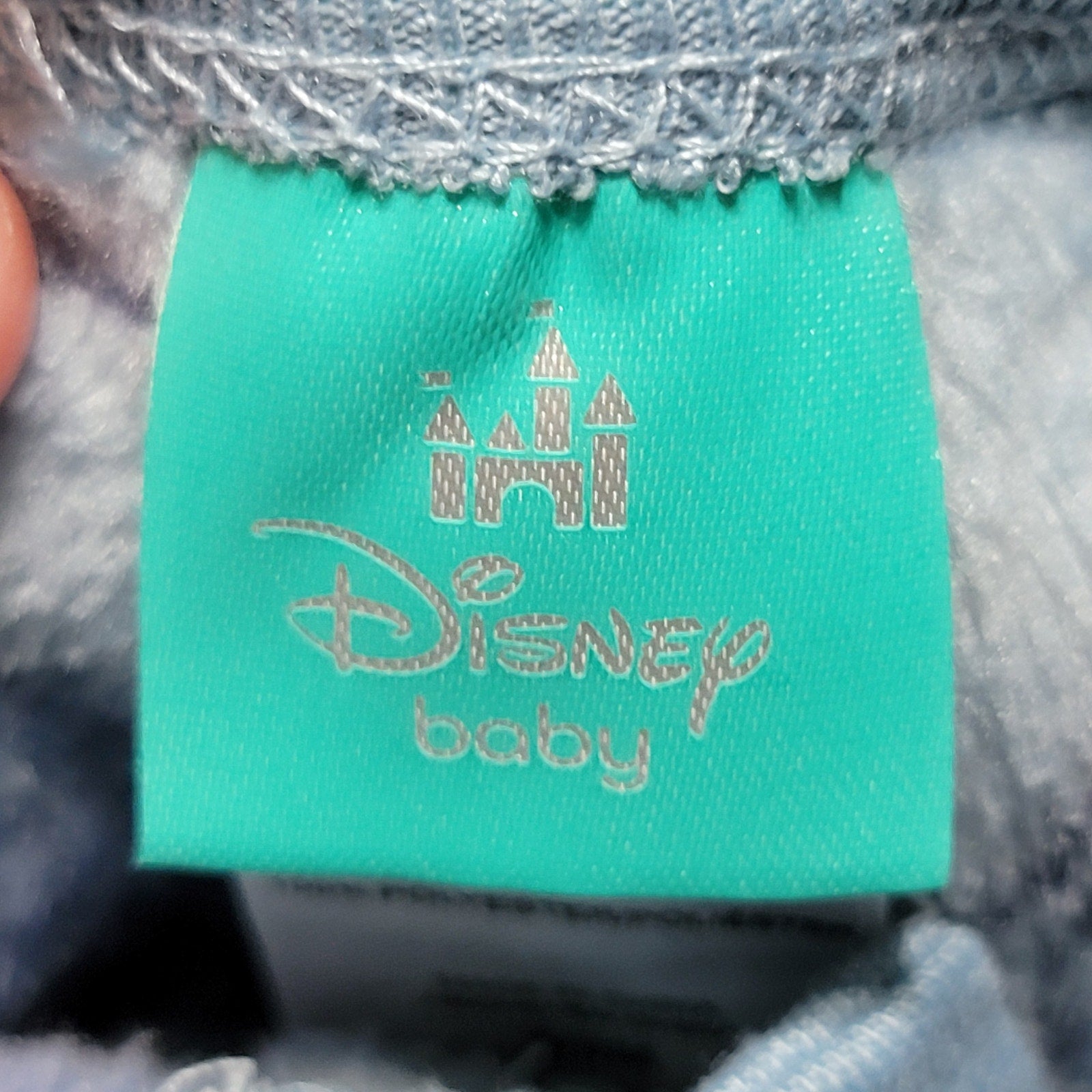 Disney Baby Infant Blue Sherpa Footed Coverall Mickey Heads - Size 6/9M