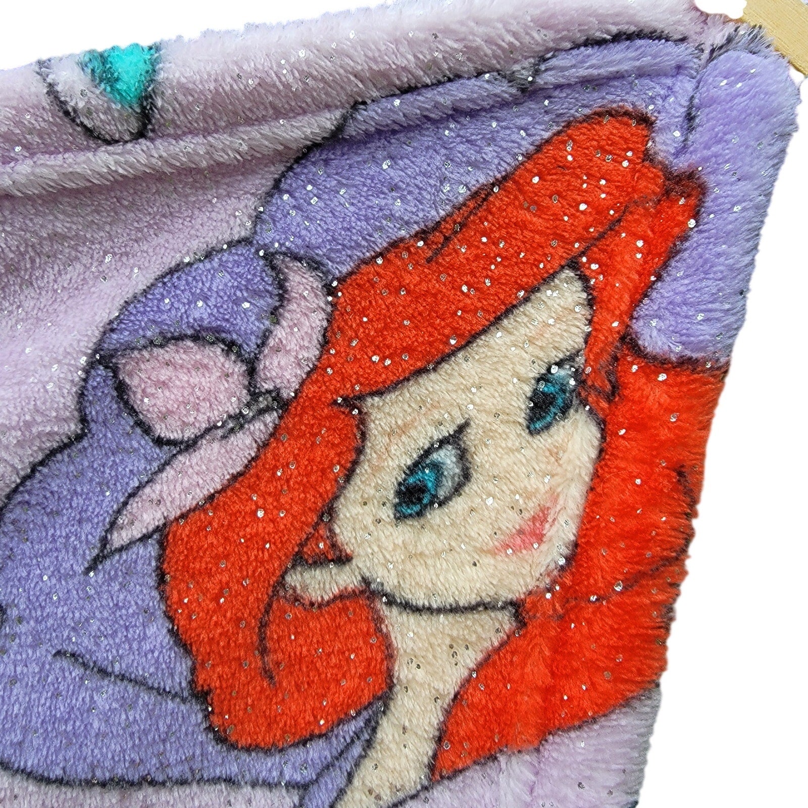 Disney Little Mermaid Glittery Purple Fleece Throw - 50" x 61"