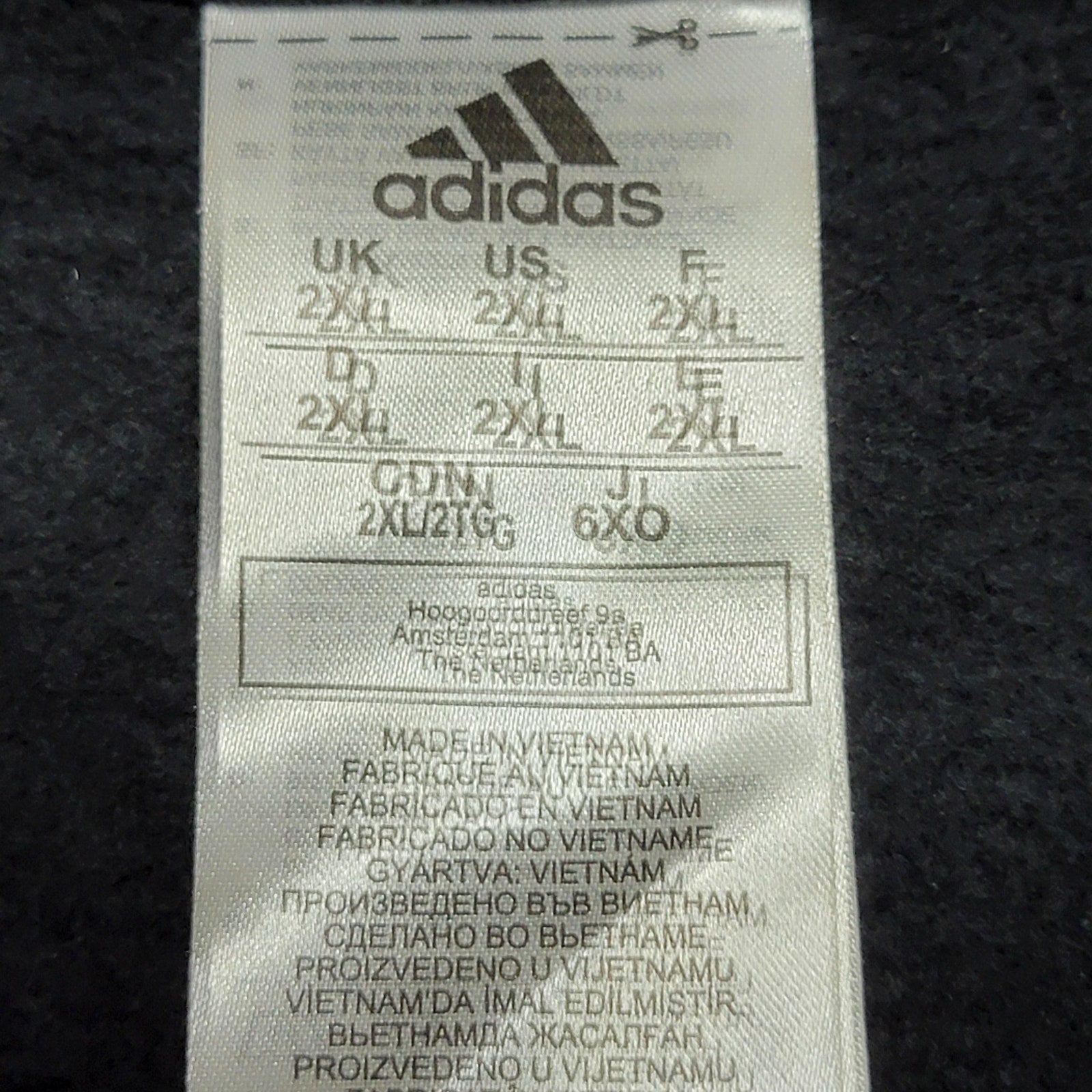 Adidas Oversized Black LS Unisex Sweat Shirt - Size 2XL