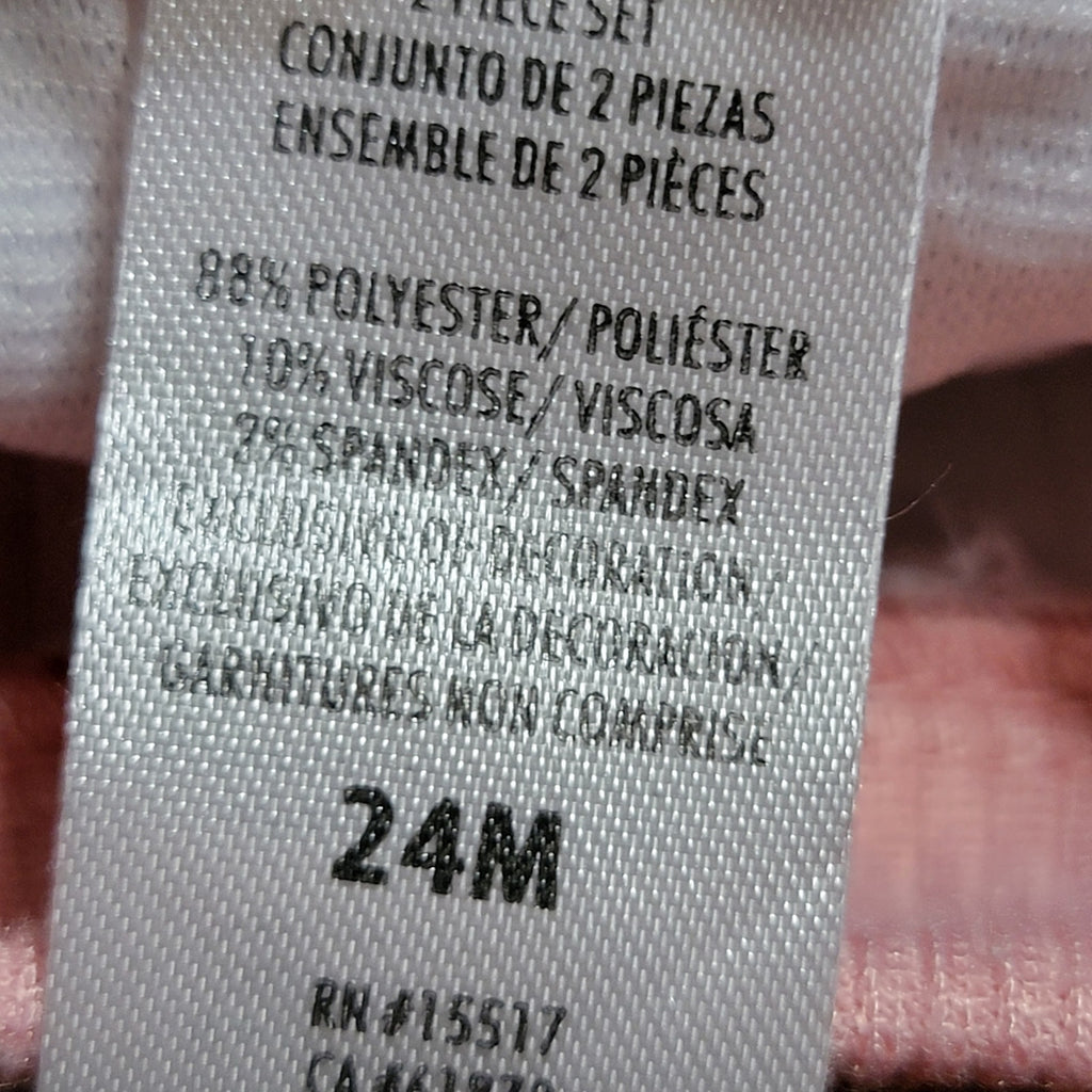 2 Pc Disney Baby Pink Minnie Mouse Jogger Set - Size 24M