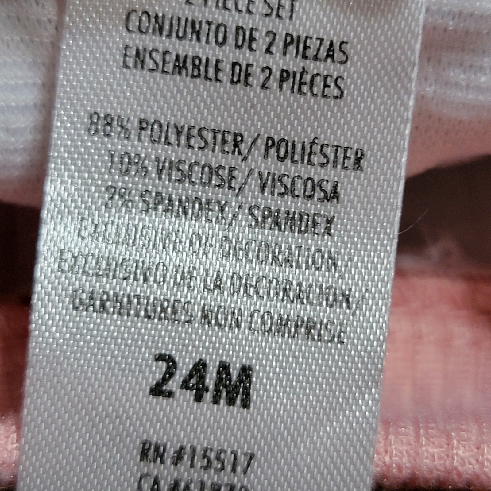2 Pc Disney Baby Pink Minnie Mouse Jogger Set - Size 24M