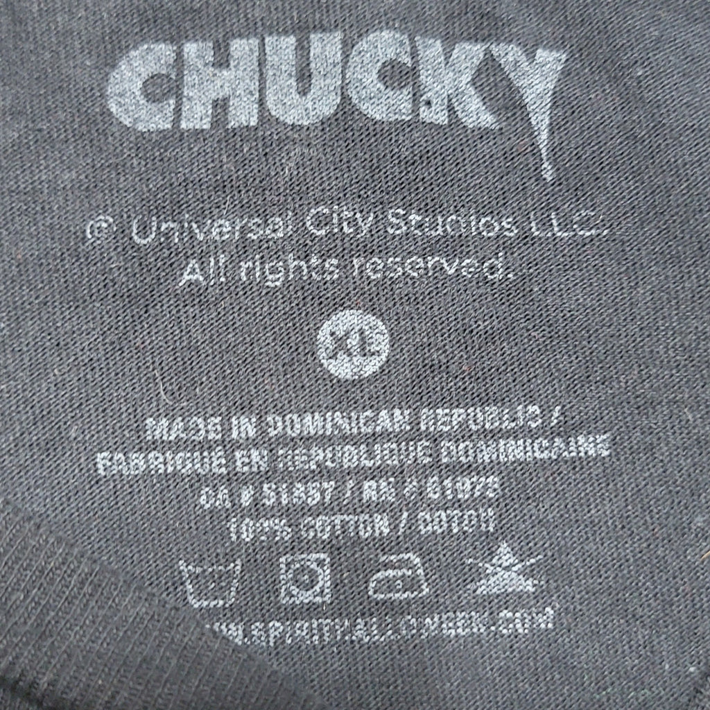 Chucky Black Unisex Tee "Wanna Play?" - Size XL
