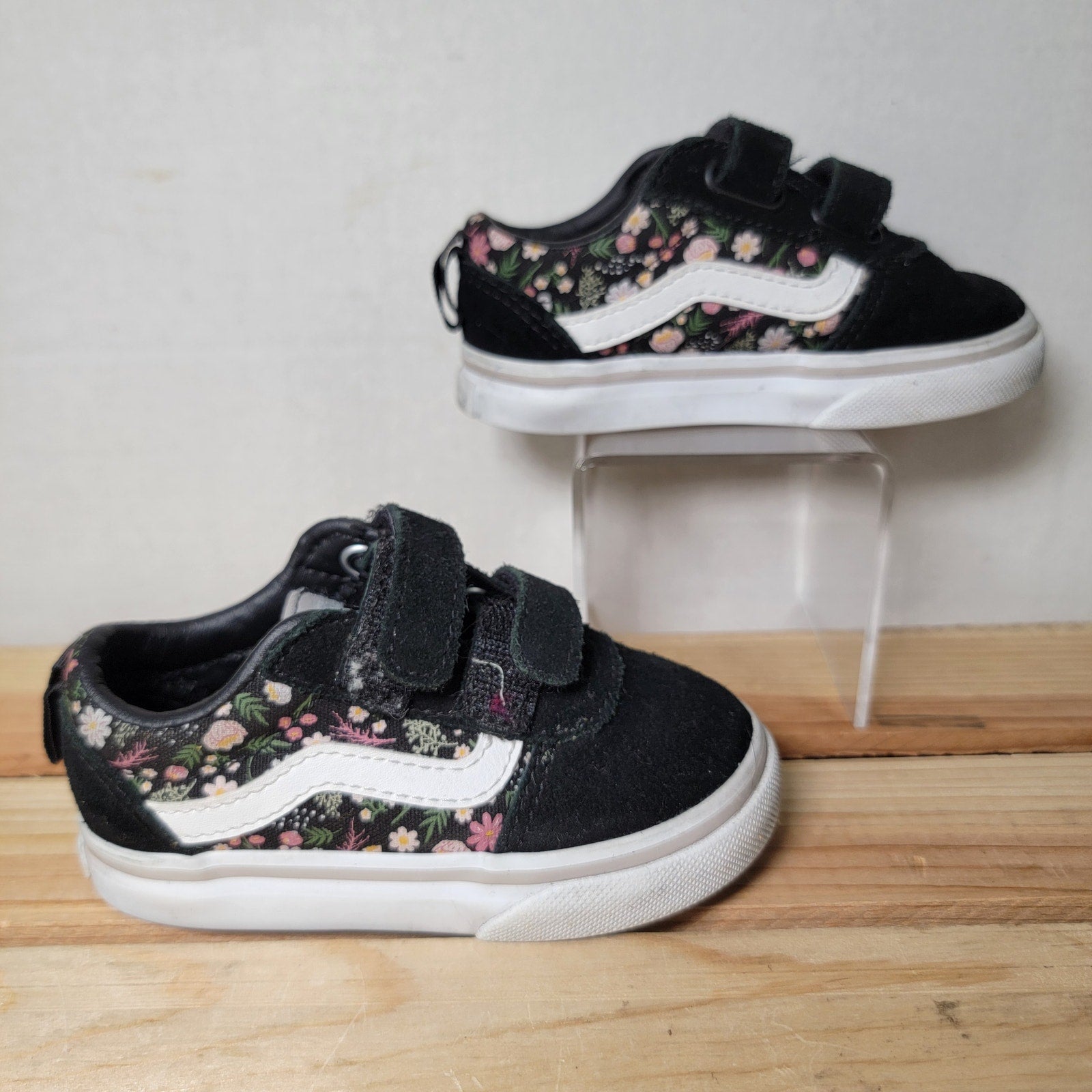 VANS Ward V Toddler Fall Floral Black Shoes - Size Toddler 6