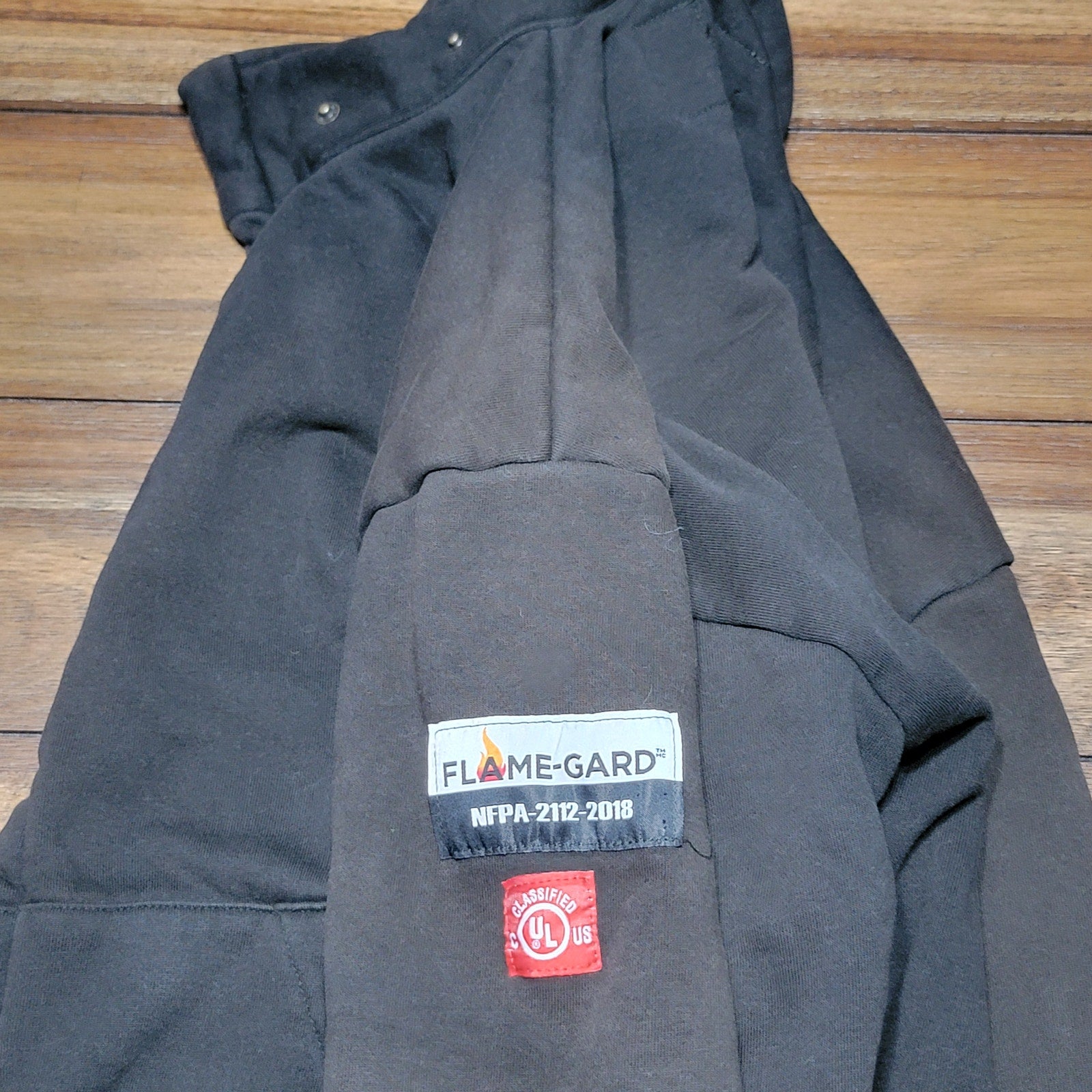Pioneer Flame Guard Fire Retardant Full Zip Black Unisex Jacket - Size Large