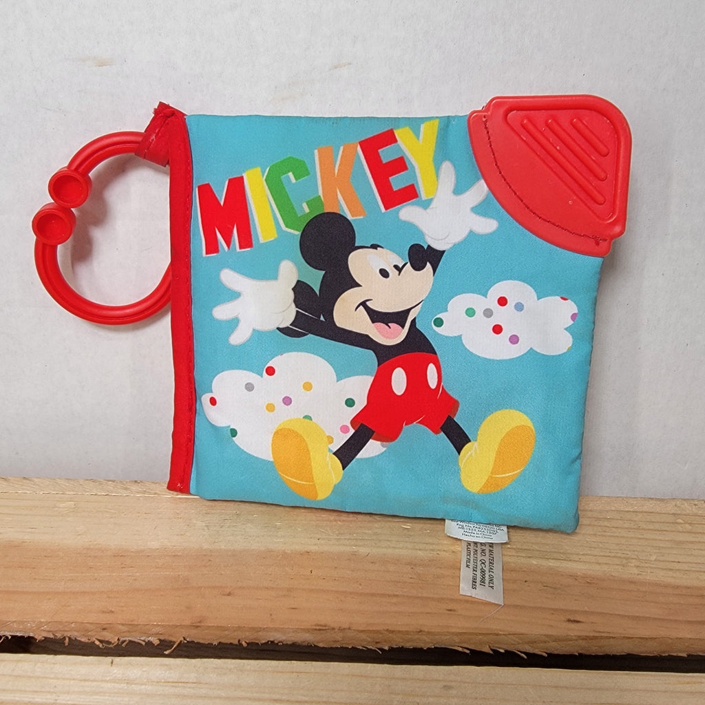 Disney Baby Mickey Mouse Soft Crinkle Book w/ a Teething Corner