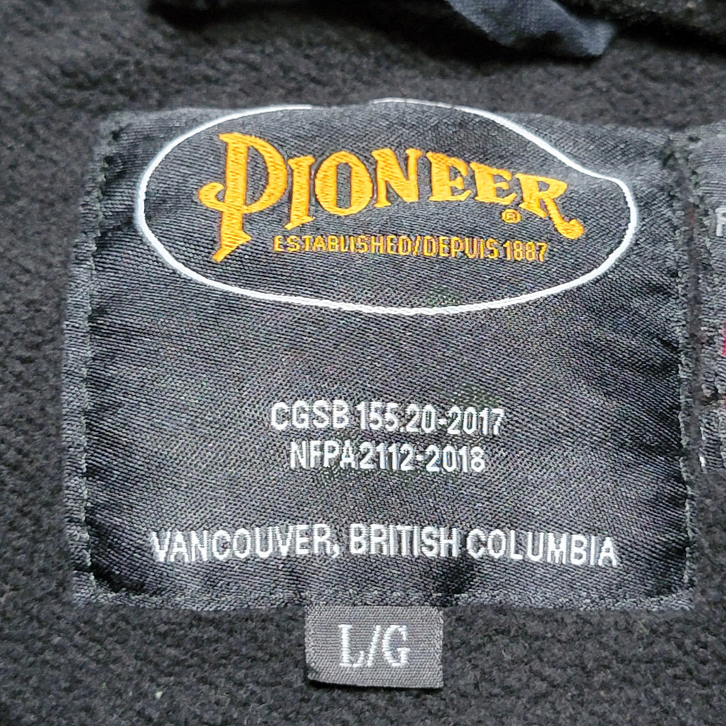 Pioneer Flame Guard Fire Retardant Full Zip Black Unisex Jacket - Size Large