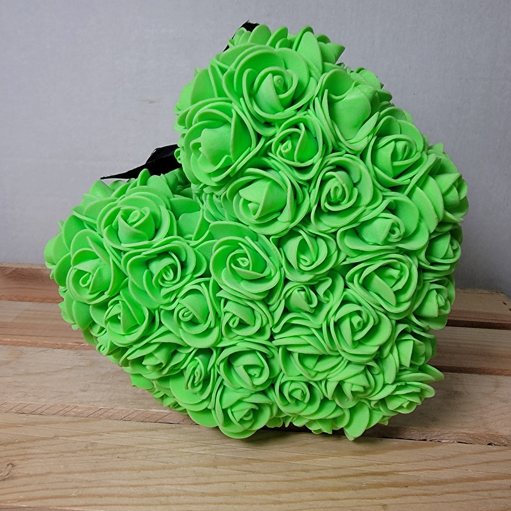 Green Foam Rose Teddy Bear w/ "Just For You" Ribbon