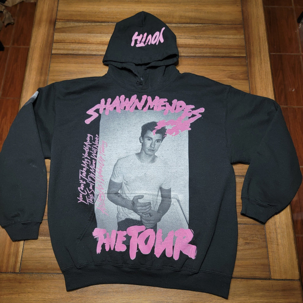 Shawn Mendez The Tour LS Black Unisex Hoodie "Youth" - Size Large
