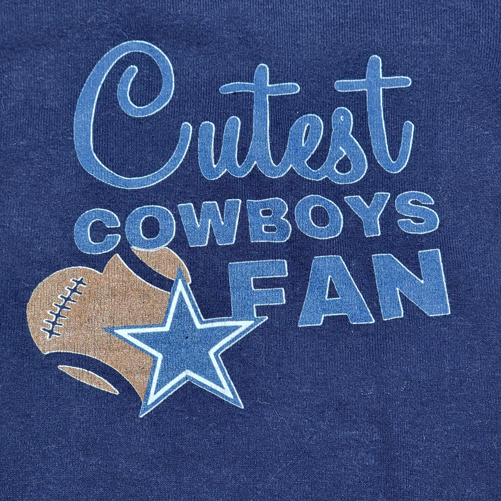 Dark Blue LS Infant Body Suit "Cutest Cowboys Fan" - Size 18m