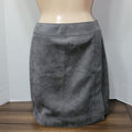 White House Black Market Grey Faux Suede Knee Skirt - Size 0 NWOT