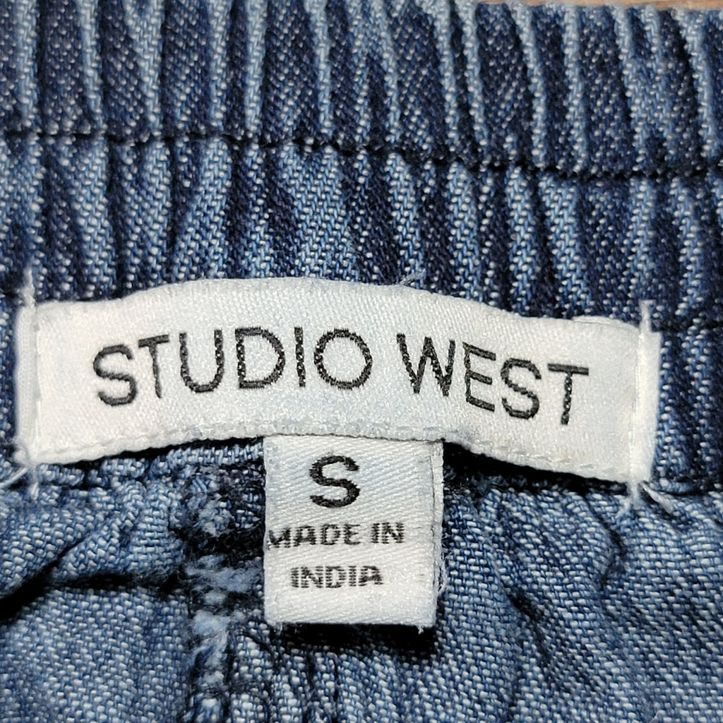 Studio West Thin Denim Maxi Flared Skirt - Size Small