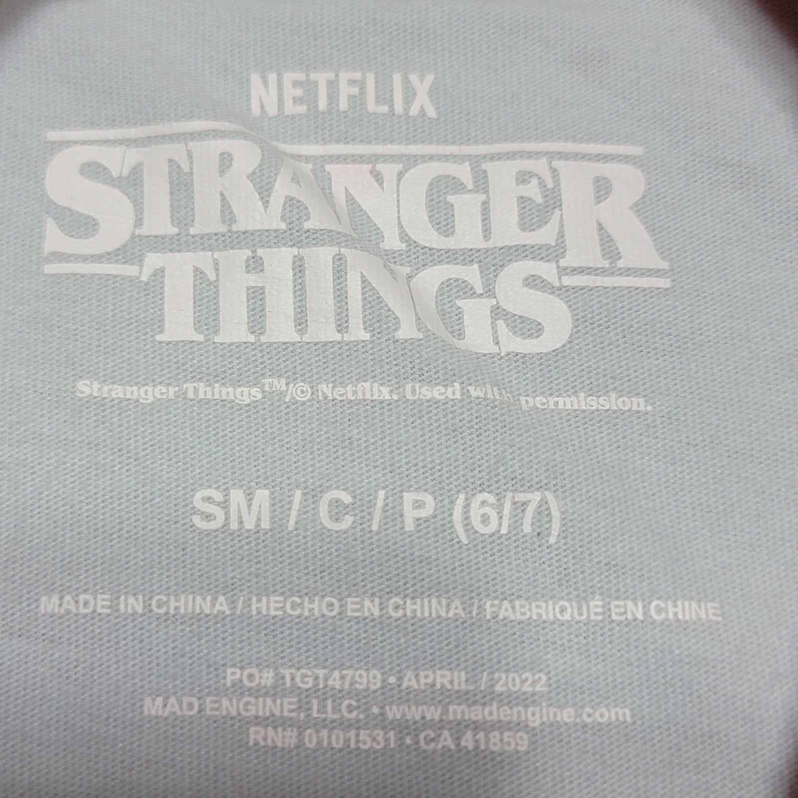 Stranger Things Kids Baseball Style Tee Bikes - Size Small (6/7)