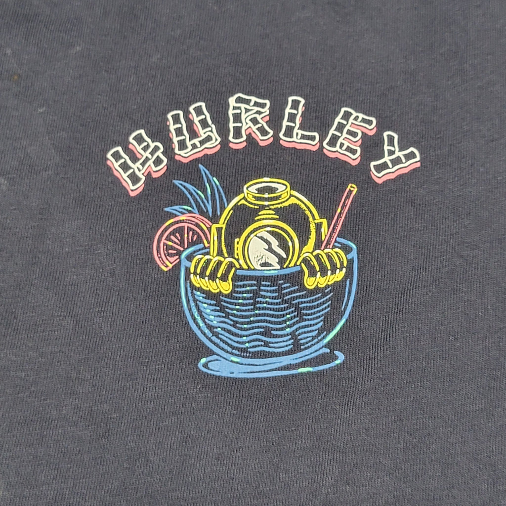 Hurley Black Tee "Dive Bar Fine Spirits" - Size Small