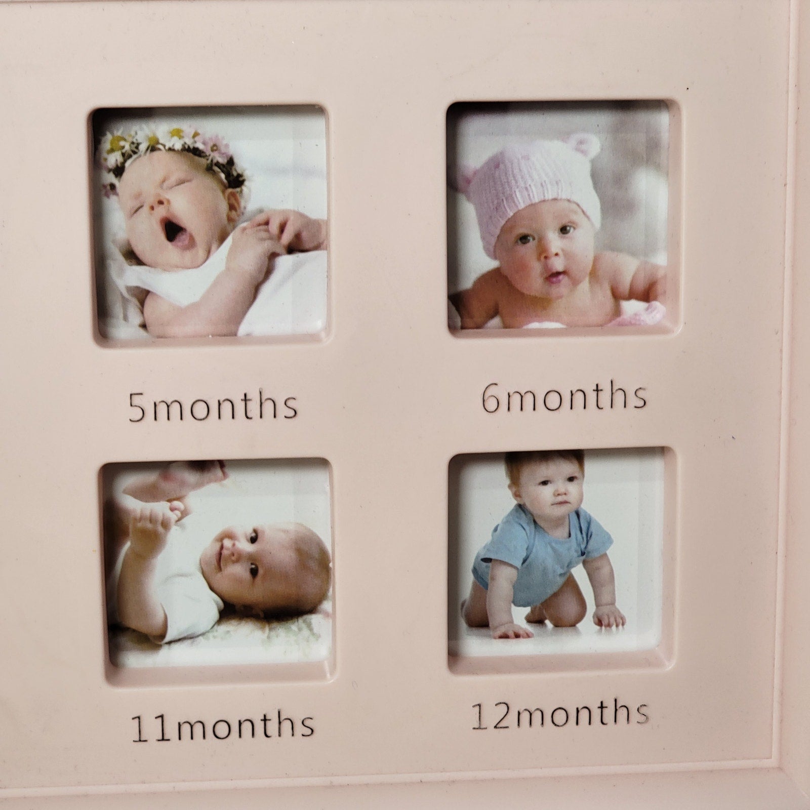 Baby Keepsake Pink Photo Frame "My First Year" 12 Monthly Milestones